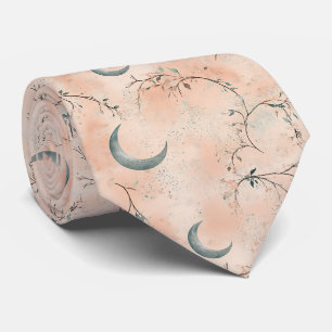 Boho Celestial Floral Moon Pattern (3) Tie