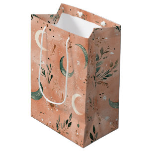 Boho Celestial Floral Moon Pattern (4) Medium Gift Bag
