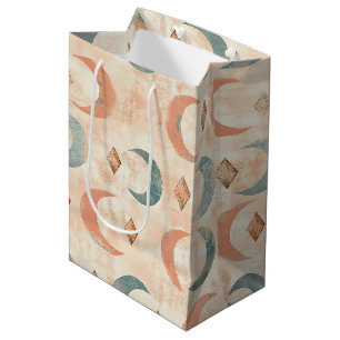 Boho Celestial Floral Moon Pattern (6) Medium Gift Bag