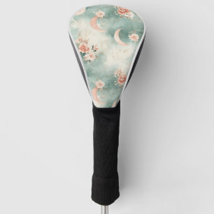 Boho Celestial Floral Moon Pattern (7) Golf Head Cover