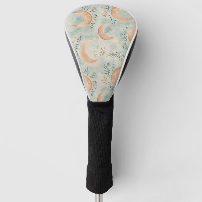 Boho Celestial Floral Moon Pattern (8) Golf Head Cover (Front)