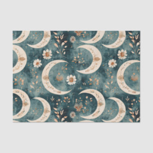 Boho Celestial Floral Moon Pattern (9) Tissue Paper