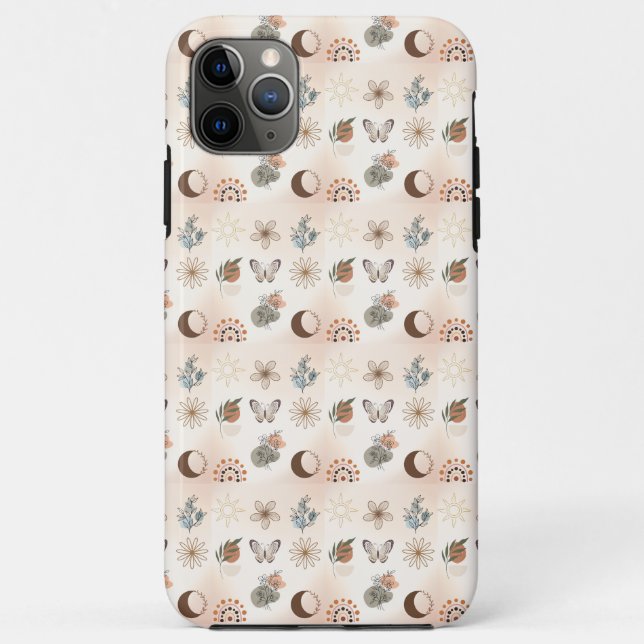 Boho Celestial Floral Pattern Case-Mate iPhone Case (Back)