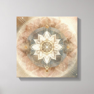 Boho Celestial Mandala in Soft Harmony Canvas Print