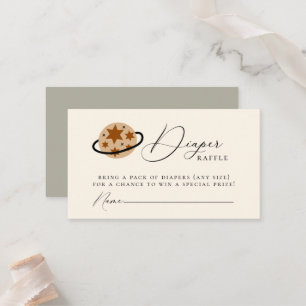 Boho Celestial Planet Diaper Raffle Enclosure Card