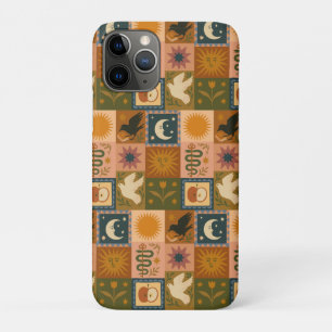 Boho Celestial   Retro Sun & Moon iPhone 11 Pro Case