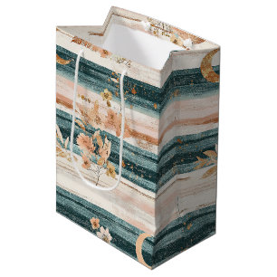 Boho Celestial Stripe in Teal for Free Spirits Medium Gift Bag
