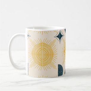 Boho Celestial Sun Moon Pattern Coffee Mug