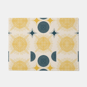 Boho Celestial Sun Moon Pattern Doormat