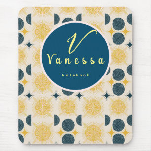 Boho Celestial Sun Moon Script  Mouse Pad