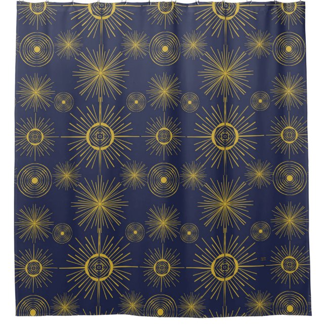 Boho Celestial Sun Stars Blue Pattern  (Front)