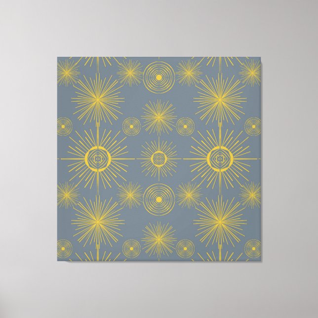 Boho Celestial Sun Stars Vintage Pattern  Canvas Print (Front)