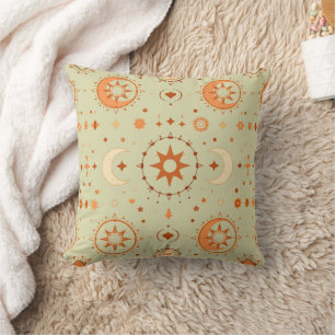 Boho Celestial Throw Pillow   Spiritual Home Accen