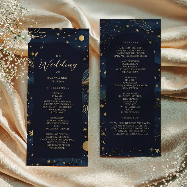 Boho Celestial Wedding Ceremony Program (Creator Uploaded)