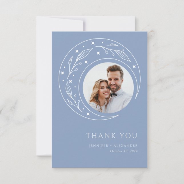 Boho Celestial Wedding Thank You Card (Front)