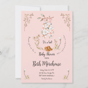 Boho C'est une fille Baby shower Invitation