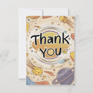 Boho Charming Chic Celestial Thank You Card