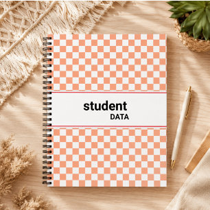 Boho Chequerboard Binder Trendy Back to School Notebook