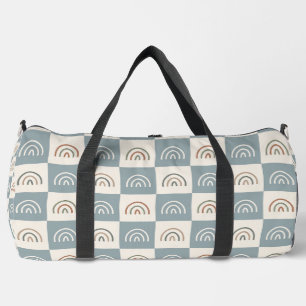 Boho Chequered Rainbow Minimalist Pattern Duffle Bag