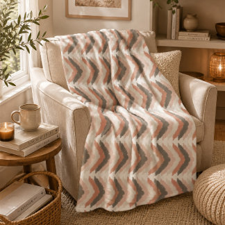 Boho Chevron  Fleece Blanket