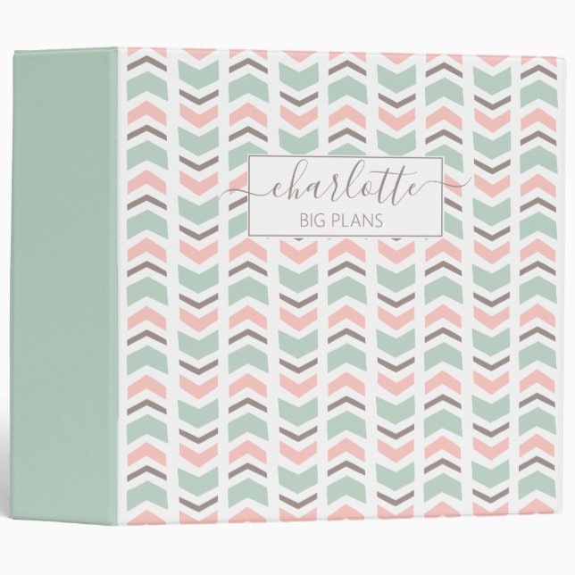 Boho chevron pattern binder (Front/Spine)
