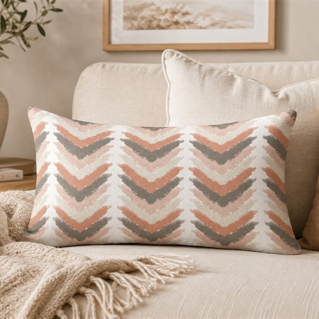 Boho Chevron Tote Bag Lumbar Pillow (Creator Uploaded)