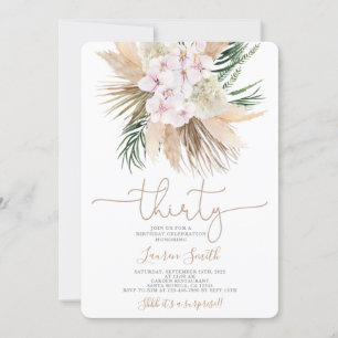 Boho Chic 30th Birthday Invitation Invitation