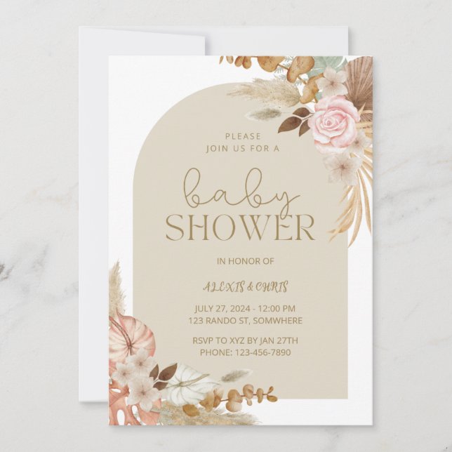 Boho Chic Baby Shower Invitation (Front)