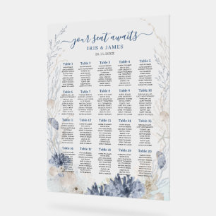Boho Chic Beach Coastal Wedding Seating Chart