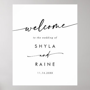 Boho Chic Black and White DIY Wedding Welcome Sign