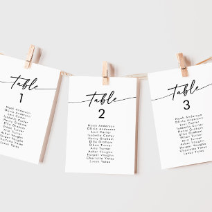 Boho Chic Black and White Hanging Seating Chart Invitation