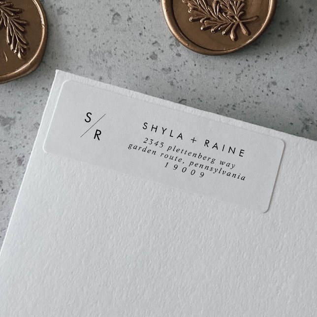 Boho Chic Black and White Monogram Address Labels (Creator Uploaded)