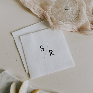 Boho Chic Black and White Monogrammed Napkins
