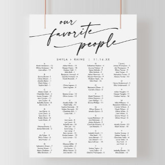 Boho Chic Black and White Printable Seating Chart