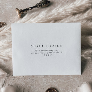 Boho Chic Black and White Self-Addressed RSVP Envelope