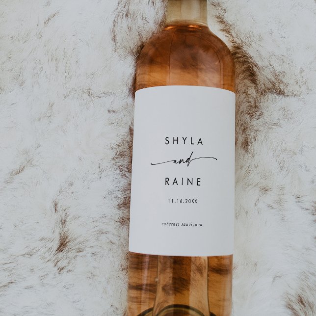 Boho Chic Black and White Wedding Wine Labels (Creator Uploaded)
