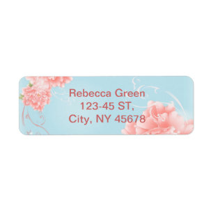 boho chic bleu aquarelle fleurs rose fleurie