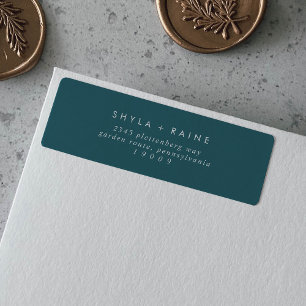 Boho Chic Bleu Turquoise Adresse de retour Étiquet