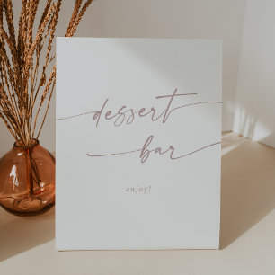 Boho Chic Blush Pink Dessert Bar Wedding Pedestal Sign