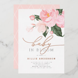 Boho Chic Blush Pink Floral Baby in Bloom Shower