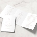 Boho Chic Blush Pink Monogram Wedding Tri-Fold Programme<br><div class="desc">This boho chic blush Pink monogram wedding tri-fold program is perfect for a minimalist wedding. The dusty rose pink and white modern bohemian design features simple rustic calligraphy with a unique yet classic style. Personalize your wedding program with your initials, names, wedding date and location, your favourite quote or lyric,...</div>