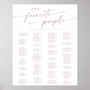Boho Chic blush Pink Printable Seating Chart