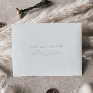 Boho Chic Blush Pink Self-Addressed RSVP Envelope