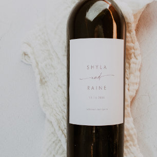 Boho Chic Blush Pink Wedding Wine Labels