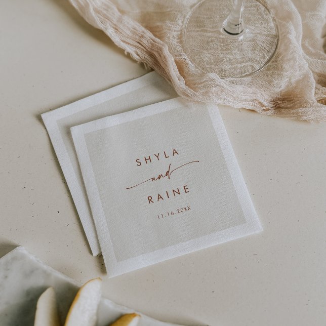Boho Chic Bohemian Cream Monogram Wedding Napkins (Creator Uploaded)