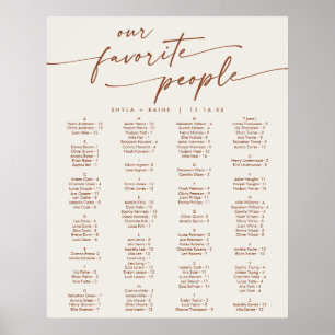 Boho Chic Bohemian Cream Printable Seating Chart