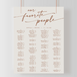 Boho Chic Bohemian Cream Printable Seating Chart
