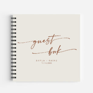 Boho Chic Bohemian Cream Wedding Guest Book