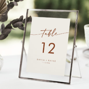 Boho Chic Bohemian Cream Wedding Table Numbers