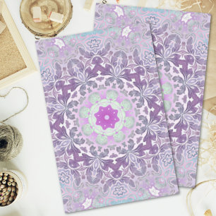 Boho chic Bohemian lilac purple mandala Tissue Paper